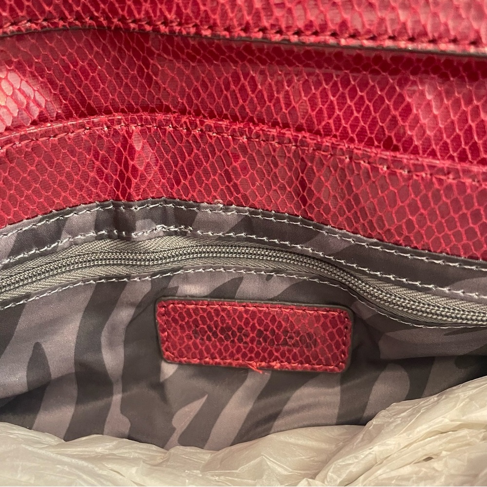 Anne Klein Red Clutch with Shoulder Strap - Picture 8 of 9